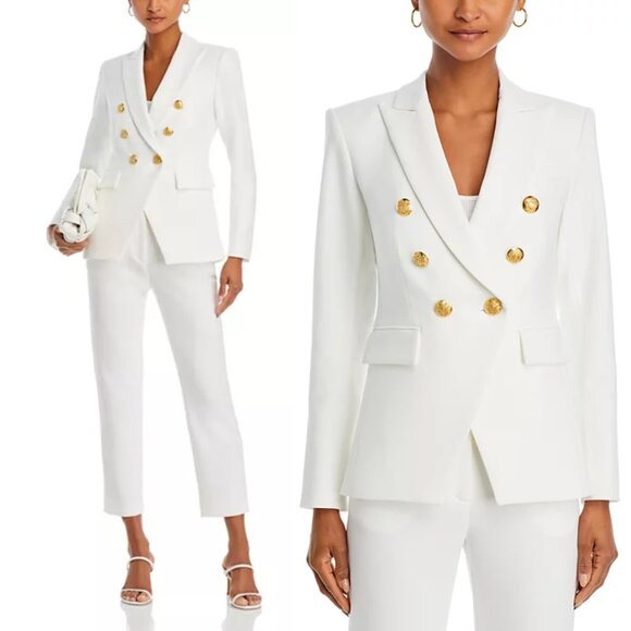 NWT Veronica Beard Miller Dickey Blazer Jacket In White Double Breasted - Picture 1 of 7